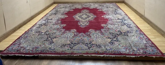 Very Large  PERSAIN CARPET RUG HAND MADE  Living Room Vintage 14ft x 9ft 7"