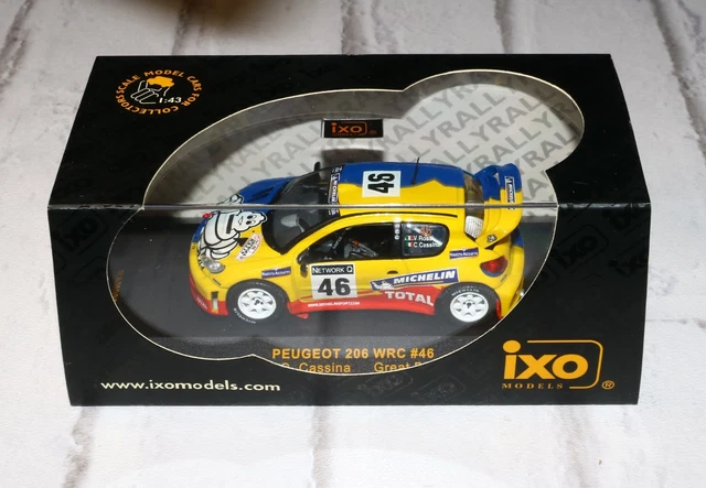 Miniature Peugeot 206 WRC #3 – Rallye 2002 – Équipage Campos/Magalhaes – Ixo/Altaya 1/43 – Neuve