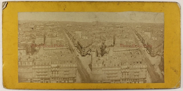 Paris Panorama c1865 Frankreich Foto Stereo Albumin Vintage P70L1n