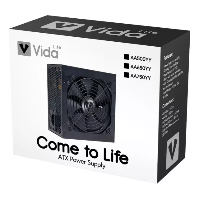 Vida 750W, 650w, 500w Watts PSU ATX PC Power Supply Unit Quiet 120mm, NO UK PLUG