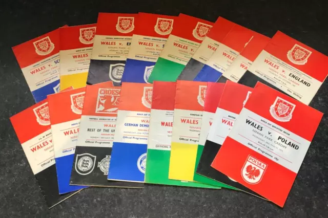 18 x Official Football Programmes Wales International Matches 1960-1974 M2130