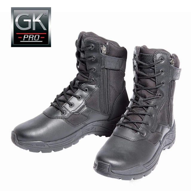 CHAUSSURES GK PRO 08F2Z Cuir et Toile Double Zip Pointure 40 EUR