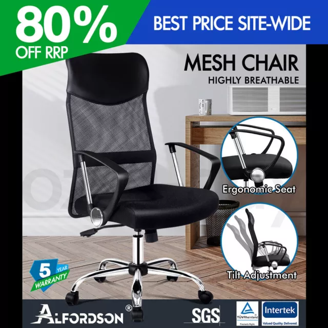 ALFORDSON Mesh Office Chair Executive Fabric Seat Gaming Racing Tilt Computer