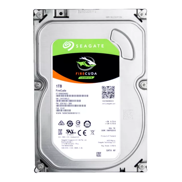 FESTPLATTE SEAGATE FireCuda ST1000DX002 1TB 8GB SSD 7.2K SATA III 3.5'' Zoll