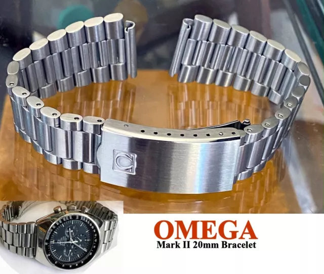 OMEGA MARK II Speedmaster Stainless Deployment 20mm Bracelet Marked 1162/173