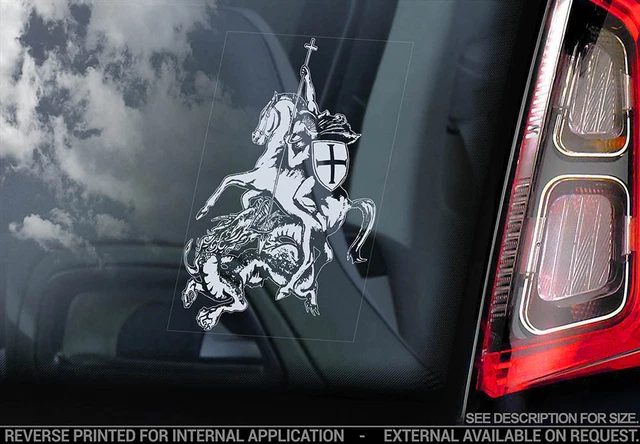 KNIGHTS TEMPLAR, CAR Sticker, St George Dragon Freemason Masonry Window ...