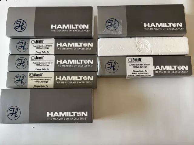 Lot of 8 HAMILTON Gastight Glass Syringe