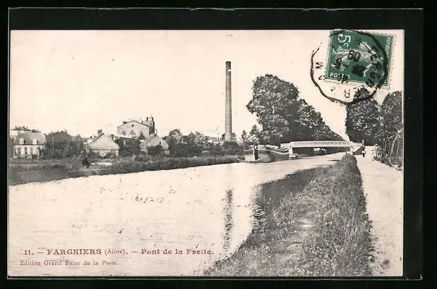 CPA Fargniers, Pont de la Frette 1909