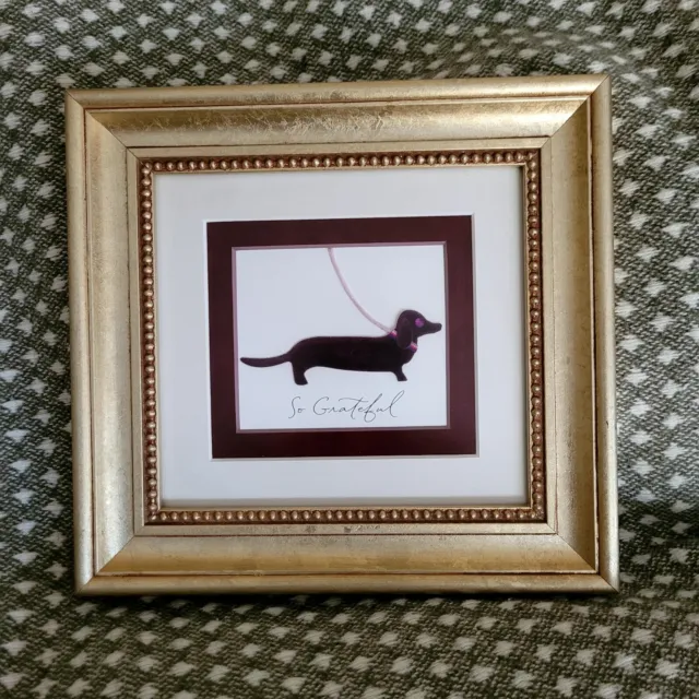 Dachshund Doxie, Weiner Dog Print Framed and Matted