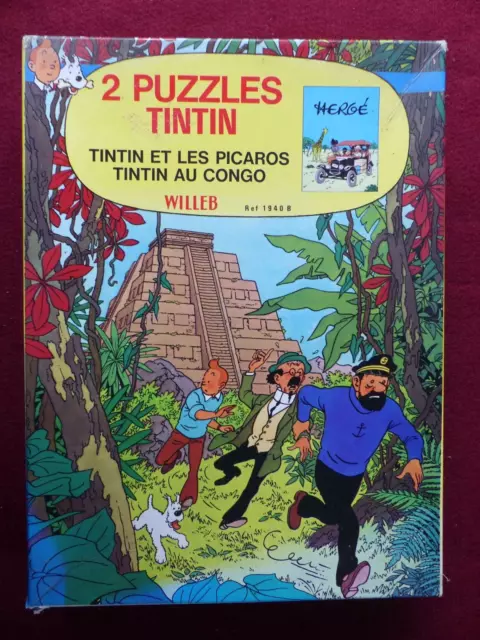 BOITE 2 PUZZLES 120 pièces - TINTIN ET LES PICAROS / CONGO  - WILLEB
