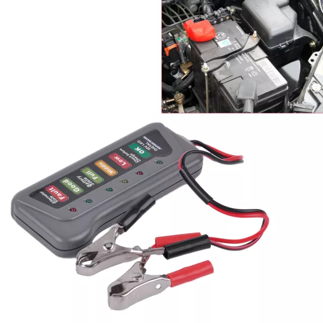 12V 6 LED Digital Battery Alternator Regulator Tester Check Car Motorcycle rt