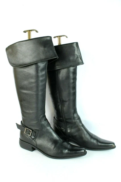 Bottes SAN MARINA Cuir Noir T 39 / UK 5.5 TRES BON ETAT