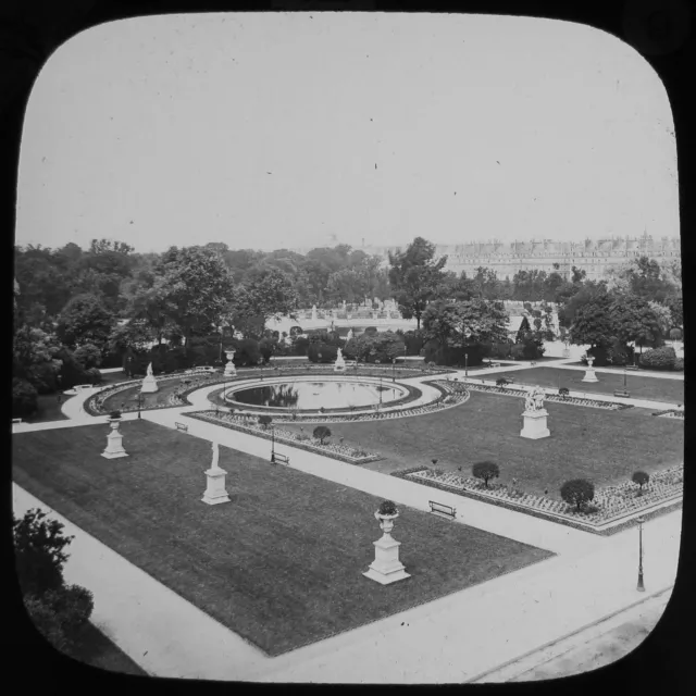 Glass Magic Lantern Slide PARIS GARDENS OF THE TUILERIES C1890 OLD PHOTO FRANCE