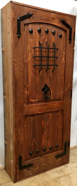 Rustic reclaimed lumber square top door solid wood castle winery outswing 3