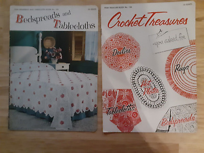 Lote de 9 libros de patrones vintage de crochet de American Thread Co. década de 1940 década de 1950