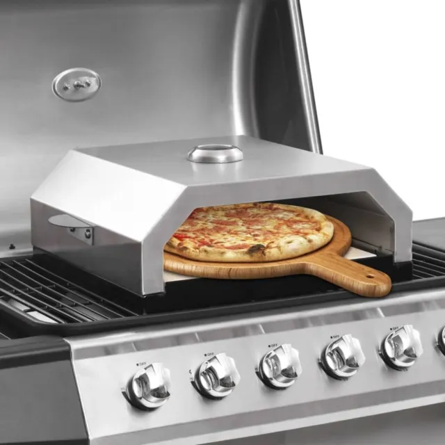 Edelstahl Pizzaofen mit Keramikstein für Gas-Kohlegrill BBQ Pizza Grill Ofen DE