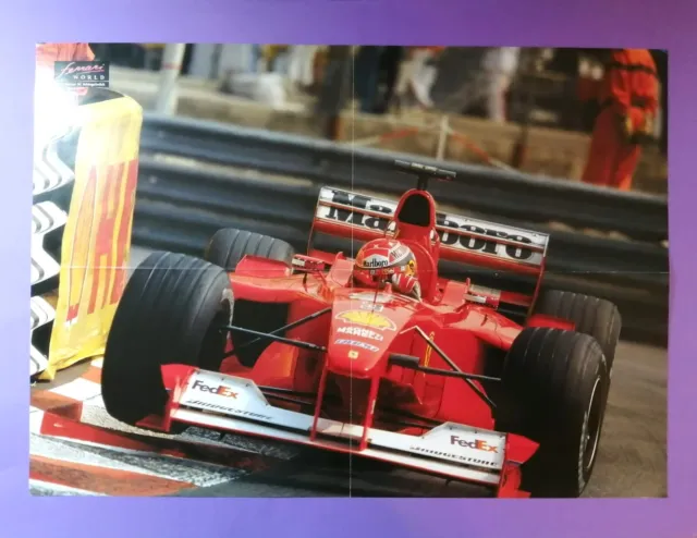 altes Poster Michael Schumacher Ferrari Formel 1 Grand Prix Monaco 2000, 42x59cm