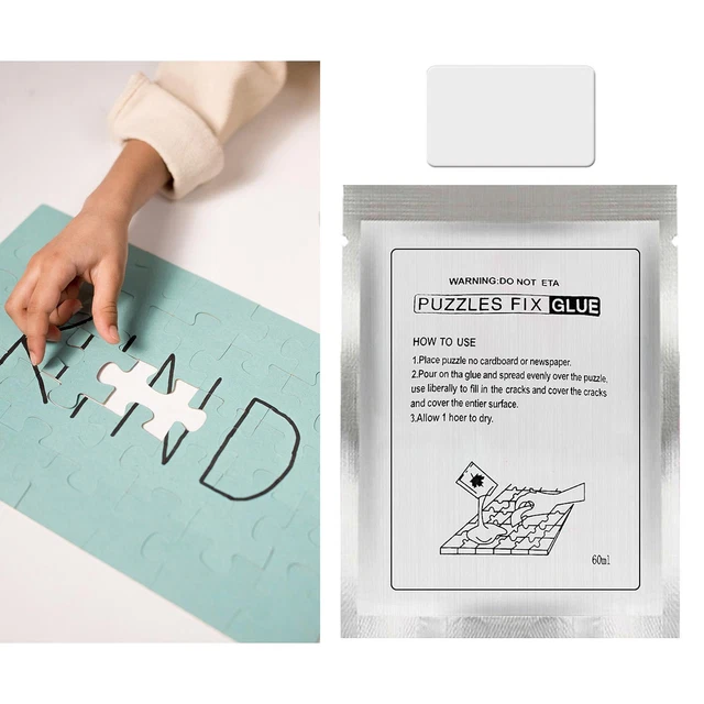 Shine Effect Jigsaw Puzzle Glue with Applicator Jigsaw Saver for Artwork