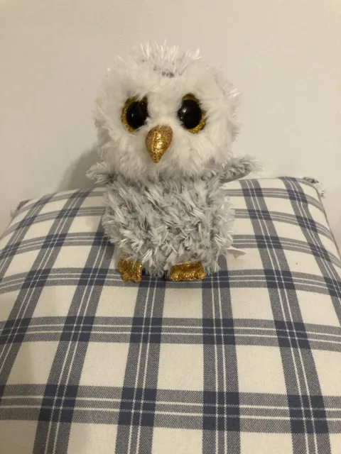 Ty Boo Owlette The Owl Beanie Boos Grey  15Cm Vgc