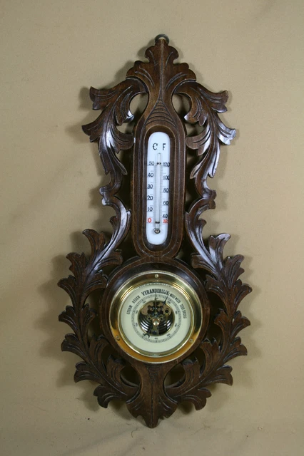 Dutch Barometer In Handcarved Frame Weatherstation
