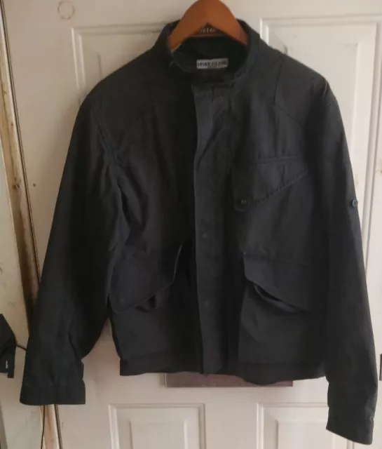 GIACCA VINTAGE STONE Island Raso Gommato Nera Made In Italy L In