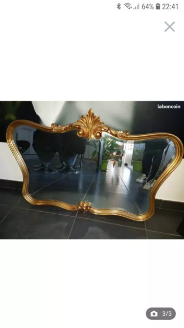 SUPERBE miroir ancien bois doré