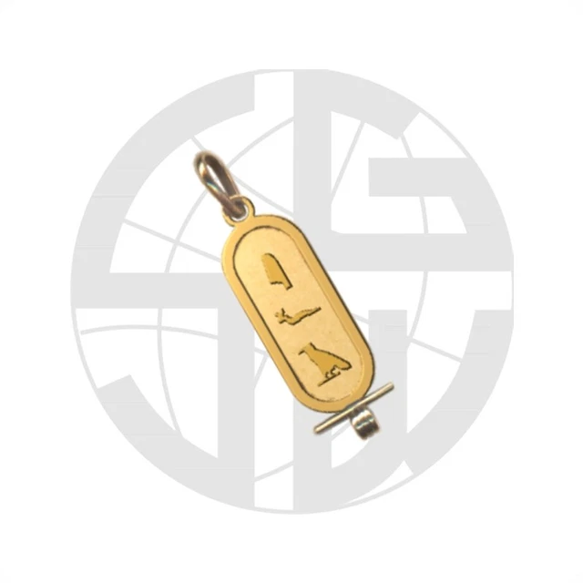 Gold Plated handmade One-Sided Cartouche in Hieroglyph, Arabic or English Size-1