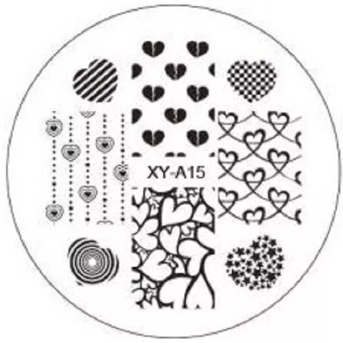 Nail Art Stamping Plates Image Plate Decoration VALENTINES Day Hearts Love XYA15