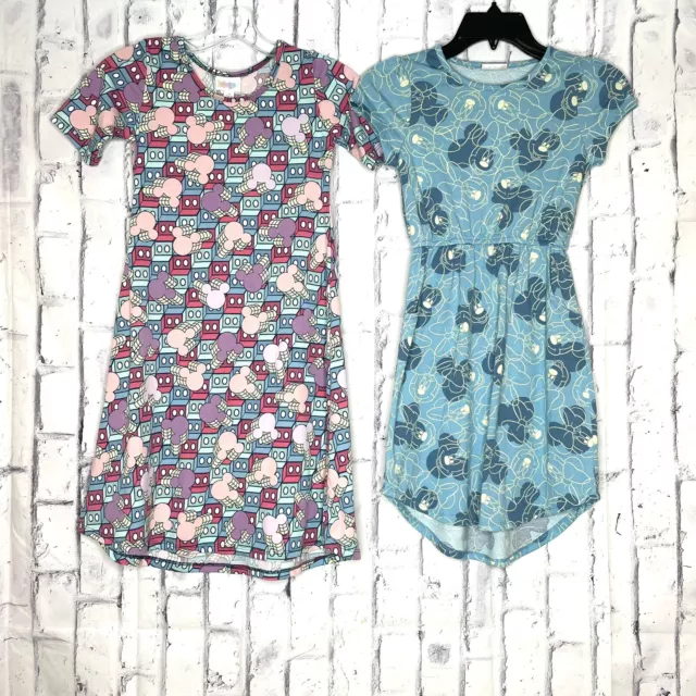 LulaRoe Disney Minnie Mouse Adeline and Mae Girls Dresses, Lot of 2, Size 10