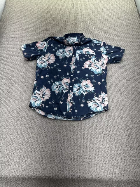 Old Navy Mens Slim Fit Short Sleeve Floral Hawaiian Button Down Shirt Size M