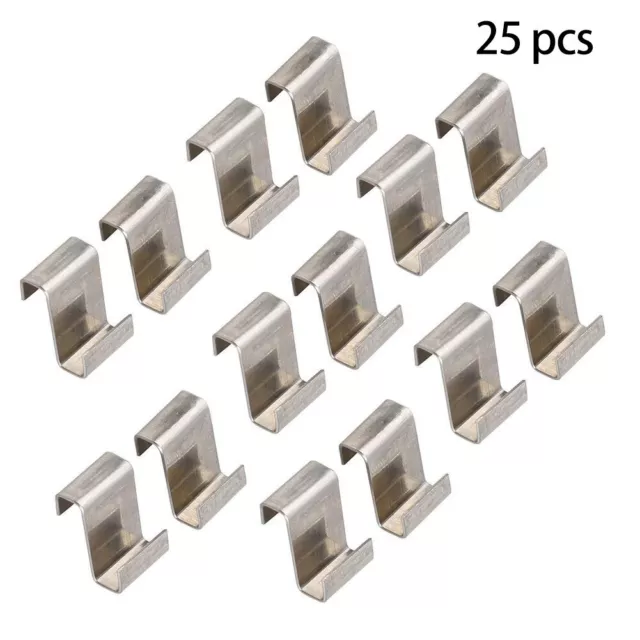 Pack de 25 clips de vitrage de serre en acier inoxydable antirouille et robustes