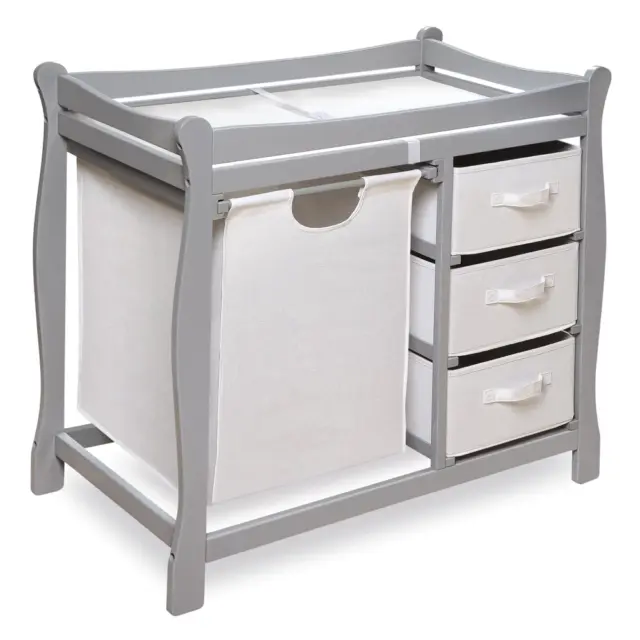 DIAPER CHANGING TABLES with Laundry Hamper and Drawers Multiple Colors