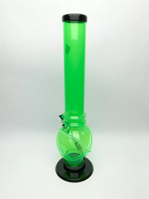 Acrylic 12" Inch Light Green Bubble w/ X & 2 Rings Design HOOKAH WATER PIPE BONG 3