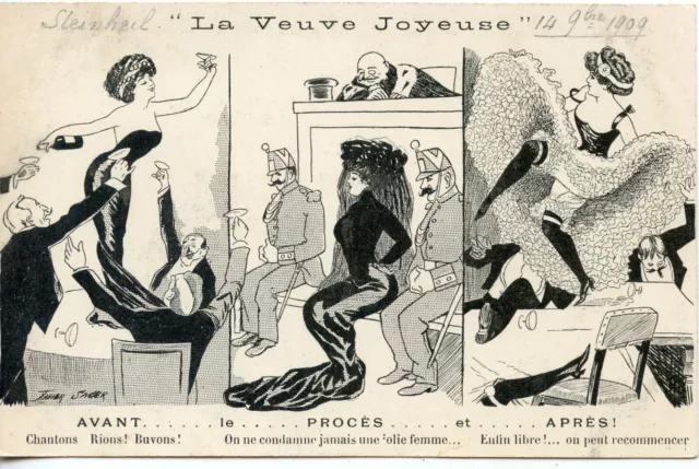 Cpa / Fantaisie / Illustrateur Sager / La Veuve Joyeuse ... Avant Le Proces
