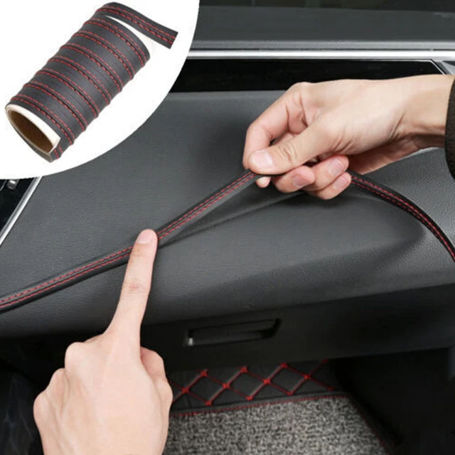 2M PU Leather Car Dashboard Decor Line Strip Sticker Moulding Trim Parts LX