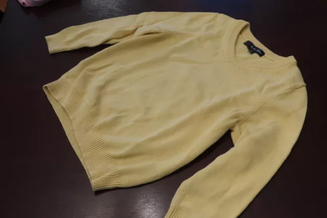 Brooks Brothers Yellow Cotton Vneck sweater kids size XS