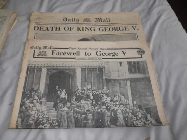 1936 Daily Sketch Farewell to King George V newspaper .