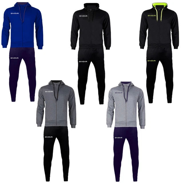 Tuta Uomo Donna Givova Sport Giacca Zip Felpa Cappuccio Allenamento Sportiva