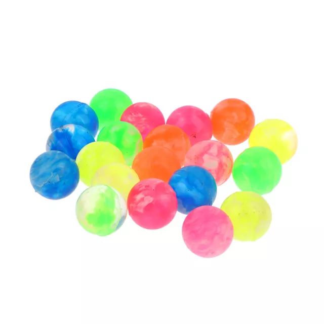 20Pcs Rubber Cloud Bouncy Balls Toy Jumping Balls Mini Neon Swirl Bouncing B LR1