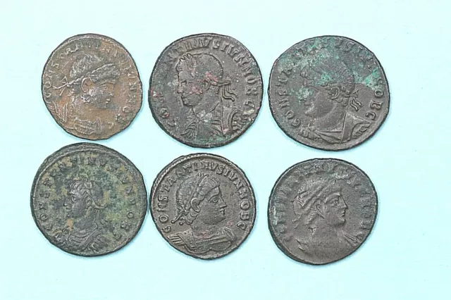 Ancient Rome lot of 6 Constantine II bronze coins various mints