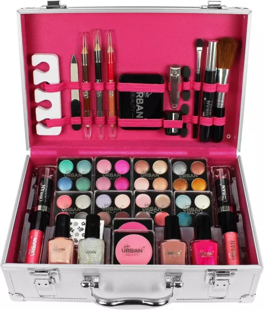 60pc Vanity Case Beauté Cosmétique Set Cadeau Végétalien Voyage Maquillage Boîte