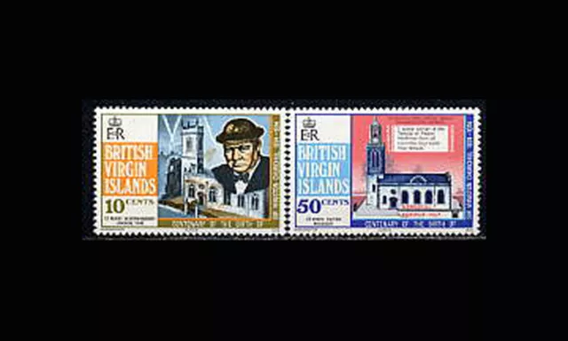 VIRGIN IS, Sc #278-79, MNH, 1974, Churchill