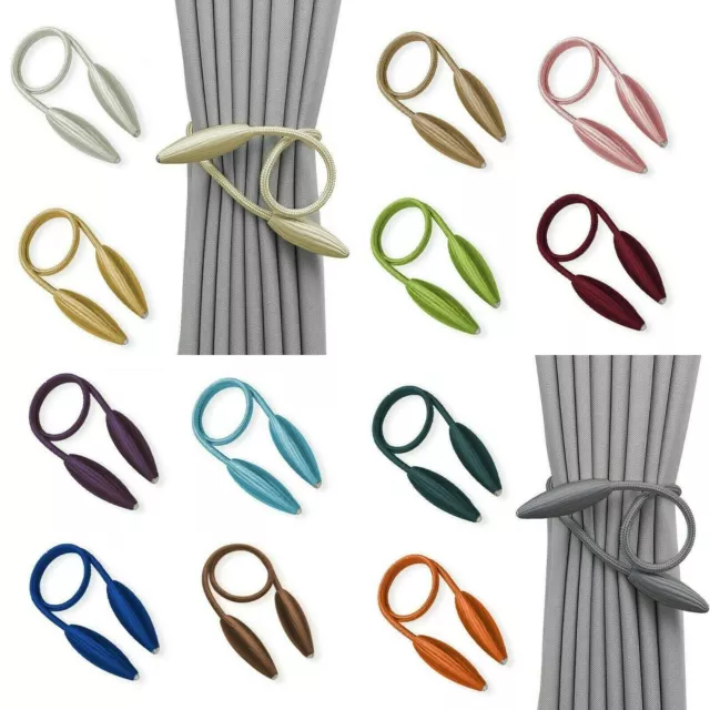 Pair Twist Curtain Tie backs Holdbacks Curtains Voiles Clip Hooks Clips Hooks