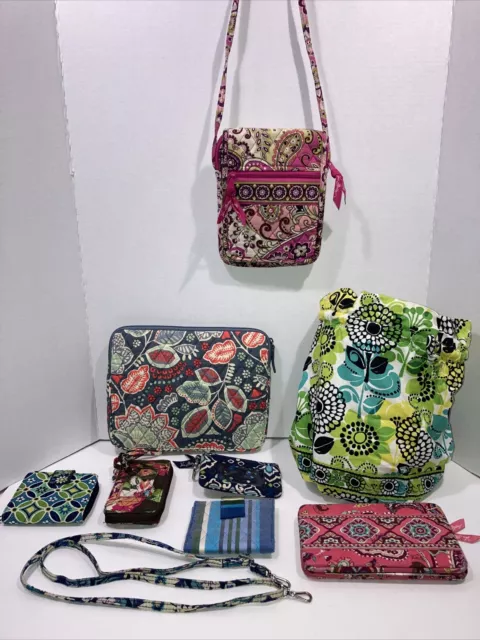 Lot of 10 Vera Bradley Misc Patterns Purse-Wallets-Lanyard-ID Pouch-shower Bag
