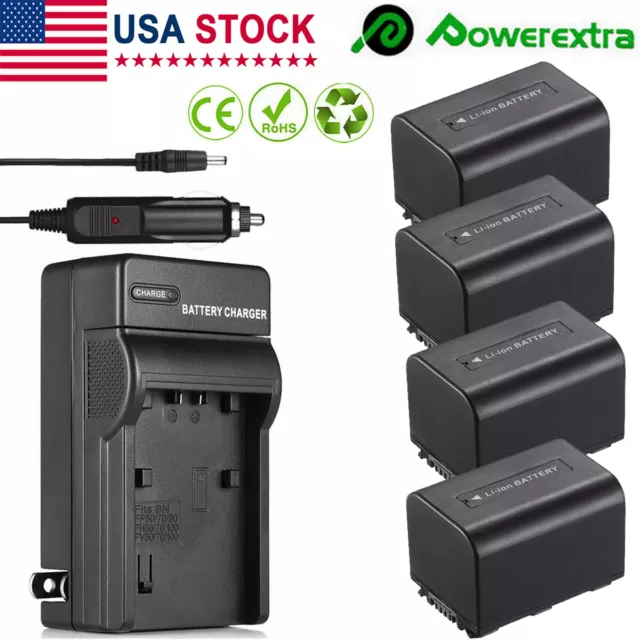 NP-FH70 Battery + Charger For Sony HandyCam HDR-HC9 DCR-HC52 DCR-SR42A DCR-SR45