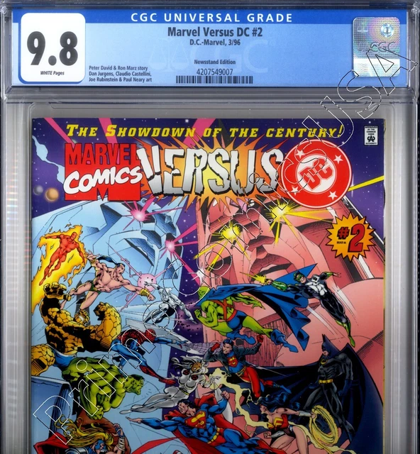 PRIMO:  MARVEL vs DC #2 NEWSSTAND Avengers JLA X-Men comics 1996 NM/MT 9.8 CGC
