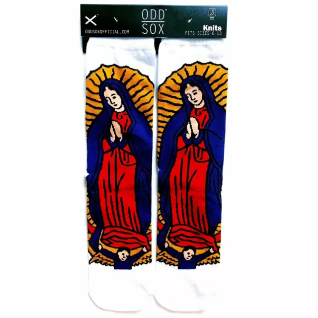 Virgin Mary NWT New Odd Sox Our Lady of Guadalupe Mexico Crew Socks Mens Womens