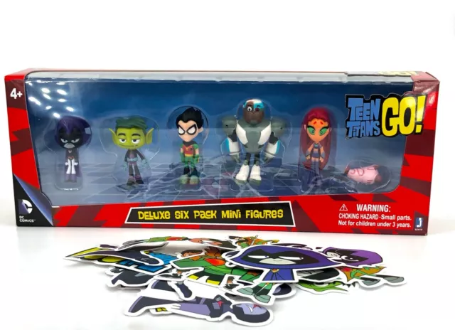 Teen Titans Go! Bundle 6 Pack Figure Set Mini Cake Toppers New Starfire Stickers