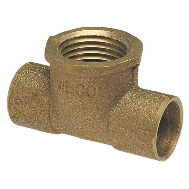NIBCO 712BH-LF 1/2X1/2X3/4 Tee,LL Cast Bronze,1/2" Tube,CxCxFNPT