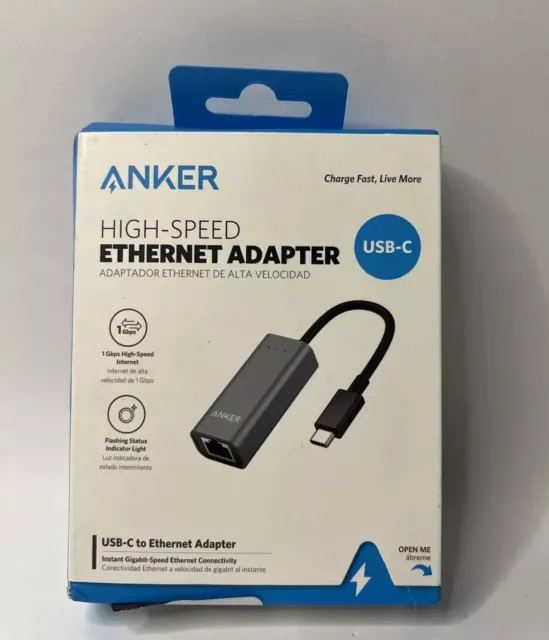 Anker USB C to Ethernet Adapter, Portable 1-Gigabit Network Hun